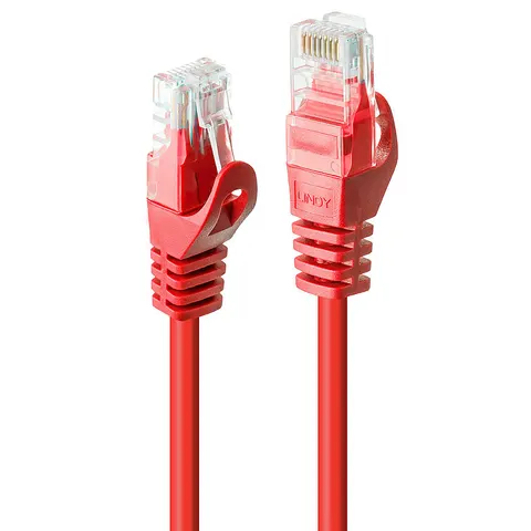 LINDY Patchkabel Cat6 U/UTP Basic rot 3.00m – Bild 1