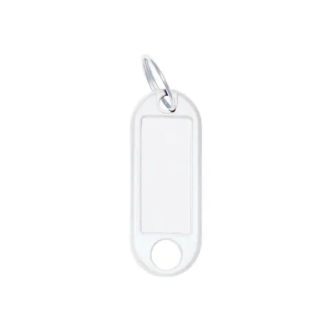 WEDO Sleutelhanger met ring, diameter: 18 mm, wit – afbeelding 1