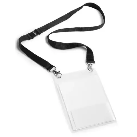 DURABLE Event-Namensschild, mit Textilband, DIN A6, schwarz – Bild 1