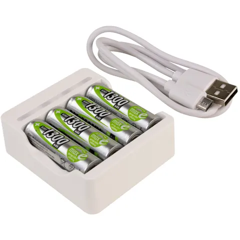 ANSMANN Akku-Ladegerät Basic IV + 4× AA 1300mAh – Bild 1