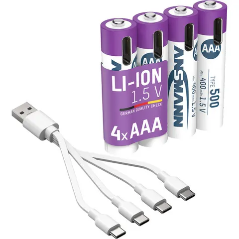 Oplaadbare Batterijen AAA - Li-Ion - 4 Stuks – afbeelding 1