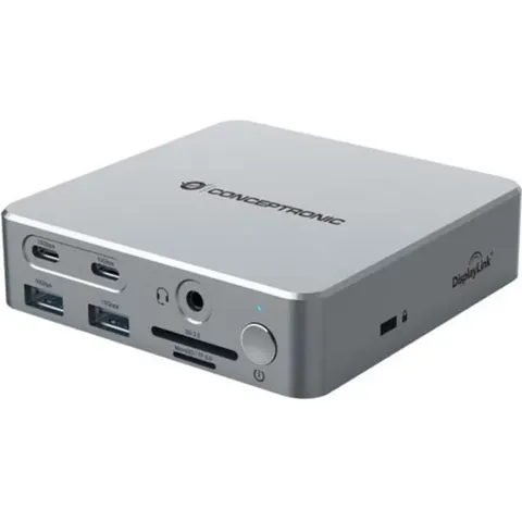 CONCEPTRONIC 15-1 Dock USB-C->2xHDMI/2xUSB-C/4xUSB-A/+80W si – Bild 1