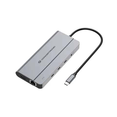 CONCEPTRONIC 10-1 Dock USB-C->HDMI/2xUSB-A/3xUSB-C/100WPD – Bild 1