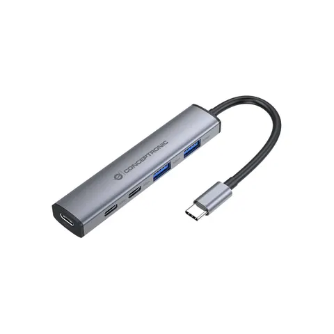 CONCEPTRONIC 4-1 Dock USB-C->2xUSB-C/2xUSB-A/100WPD gr – Bild 1
