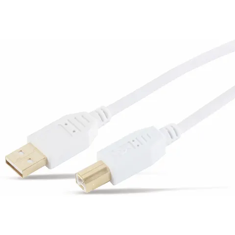 USB-A - USB-B kabel | USB2.0 | 2,5W | wit | 5 meter – afbeelding 1