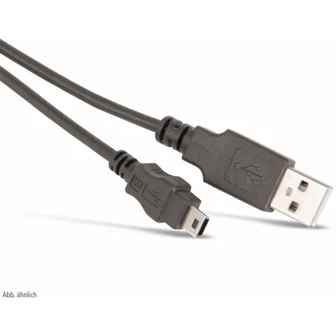Mini USB - USB-A kabel | USB2.0 | 10W | zwart | 2 meter – afbeelding 1
