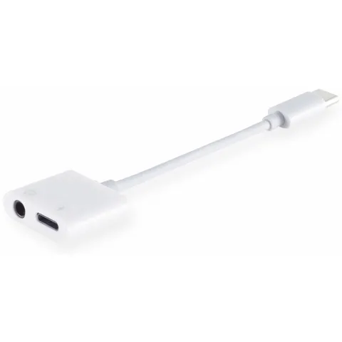 USB Typ C-Stecker / 3,5 Klinken- + USB C Buchse – afbeelding 1