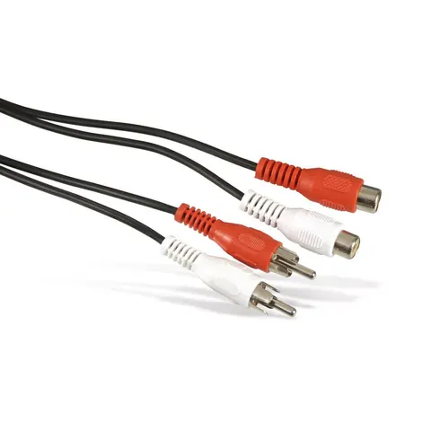 Tulp stereo audio verlengkabel - zwart - 2,5 meter – afbeelding 1