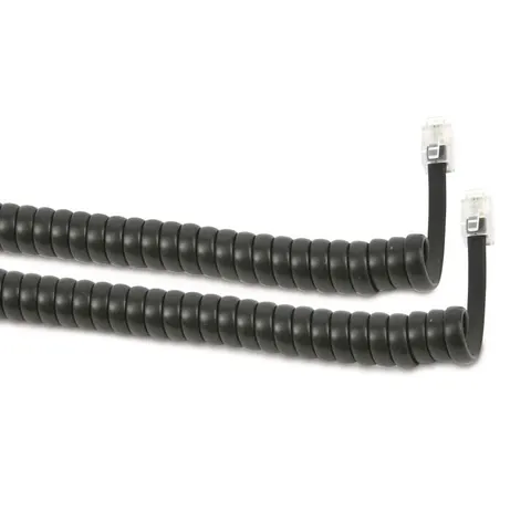 Telefonhörer-Spiralkabel--2x 4P4C schwarz 2m – afbeelding 1