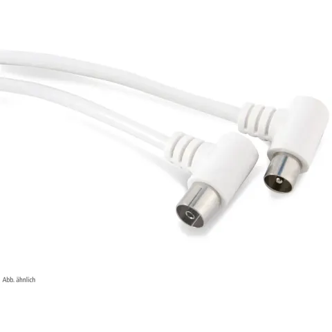 Koaxkabel 2x Winkel, >80 dB, weiß, 3,75m – afbeelding 1