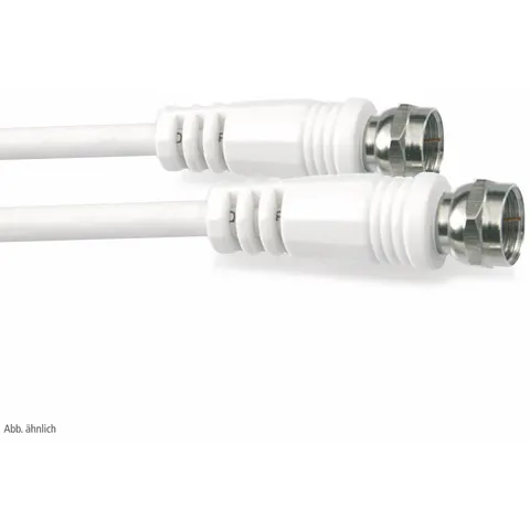 F-Stecker - F-Stecker, >80 dB, weiß, 3,75m – afbeelding 1