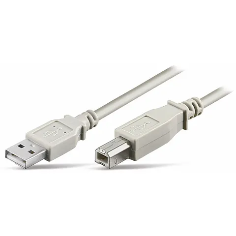 USB-A - USB-B kabel | USB2.0 | 2,5W | beige | 0,25 meter – afbeelding 1