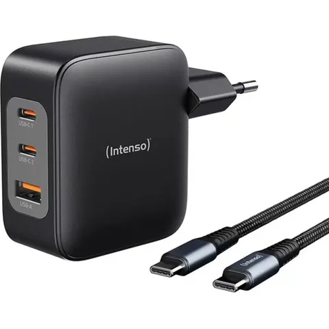 Intenso Power Adapter 100 watt + USB-C cable 2m – Schwarz – Bild 1