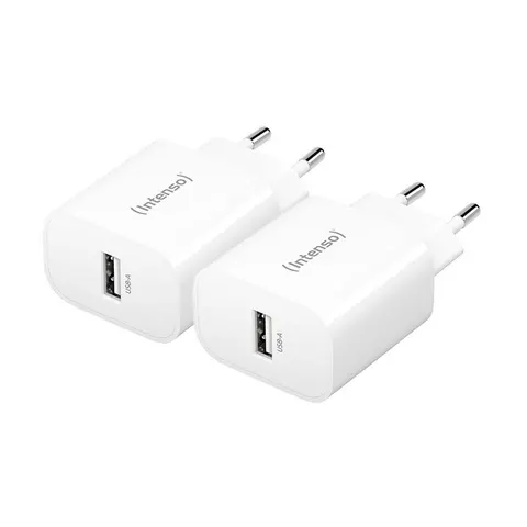 Intenso W5A white double pack USB-C-adapter 5 W USB-A Wit Thuis – afbeelding 1