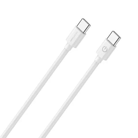 RealPower Lade/Datenkabel USB-C auf USB-C 2m weiß 3A – Bild 1