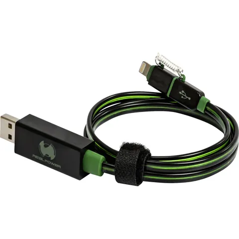 RealPower Datenkabel LED grün micro-USB auf Lightning – Bild 1