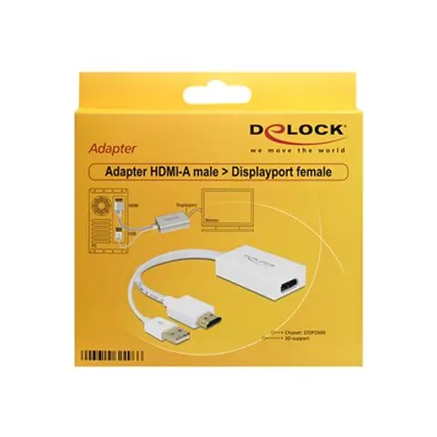 DeLOCK Adapter HDMI-A zu DisplayPort 1.2 weiß – Bild 1