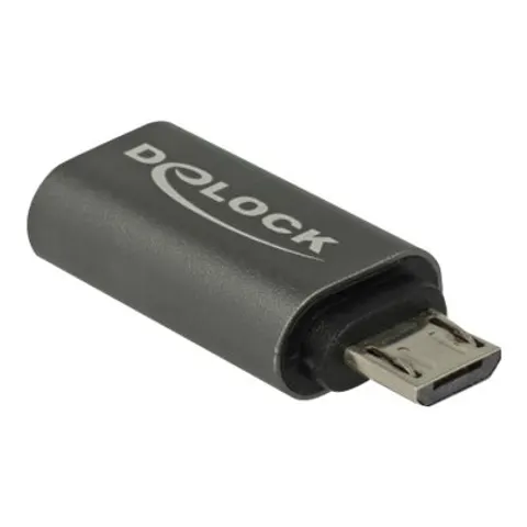 DELOCK Adapter USB-mikroB 2.0 St > USB-C 2.0 Bu anthrazit – Bild 1