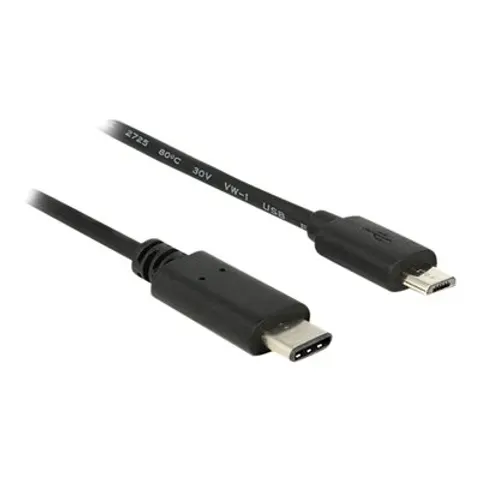 DELOCK USB-C Kabel -> Micro-B St/St 0,5m schwarz – Bild 1