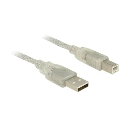 DELOCK USB Kabel A -> B St/St 3.00m transparent – Bild 1
