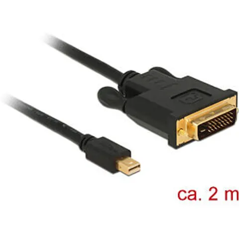 DELOCK Kabel mini Displayport 1.1 > DVI – Schwarz – Bild 1