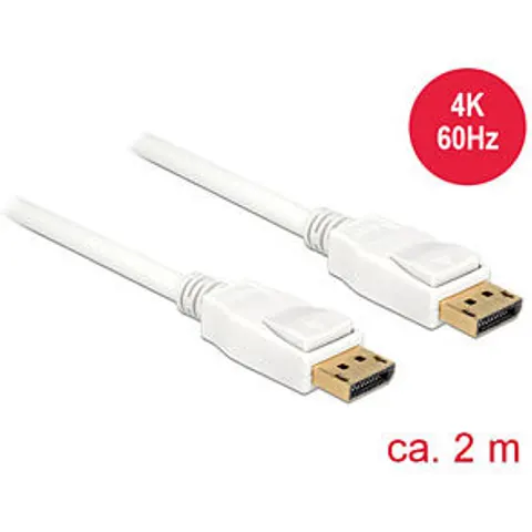 Delock DP1.2-Kabel 2m weiß – Bild 1