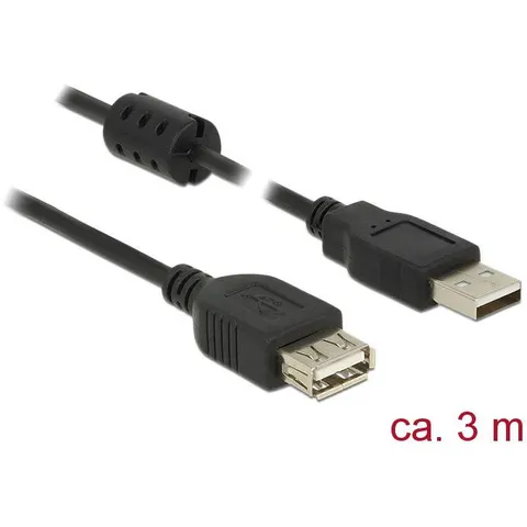 DELOCK USB Verl. A -> A St/Bu 3.00m schwarz – Bild 1