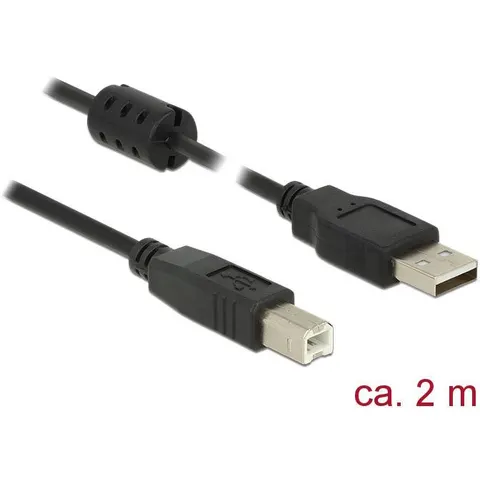 DELOCK USB Kabel A -> B St/St 2.00m schwarz – Bild 1