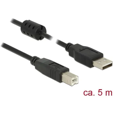 DELOCK USB Kabel A -> B St/St 5.00m schwarz – Bild 1