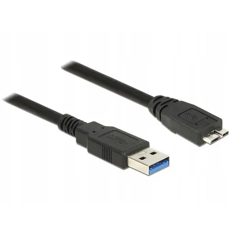 DELOCK Kabel USB 3.0 Typ-A>Micro-B 0,5m – Schwarz – Bild 1