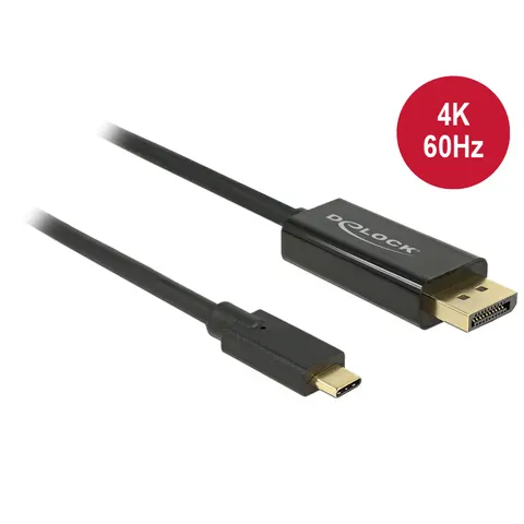 DELOCK Kabel USB Type-C >Displayport 3m – Schwarz – Bild 1