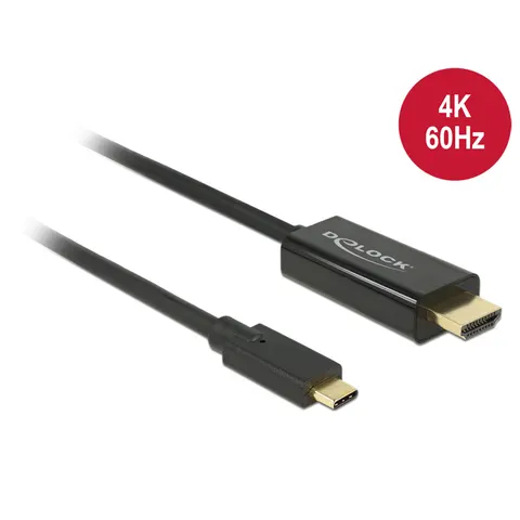 DeLOCK Kabel USB Type-C zu HDMI 1m – Schwarz – Bild 1