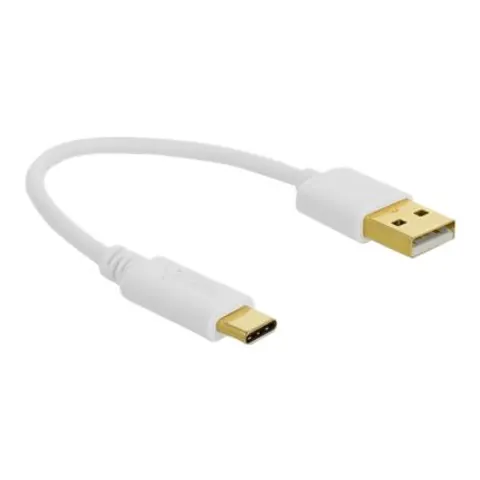 DELOCK USB Ladekabel Typ-A zu USB Type-C 15cm weiß – Bild 1