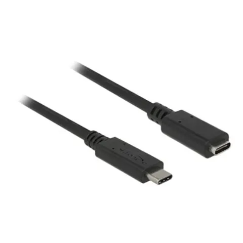 Delock USB-C Verlängerung 2m – Schwarz – Bild 1
