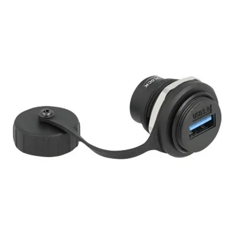 DELOCK USB-A 5 Gbps Einbaubuchse mit Verschlusskappe IP67 – Bild 1