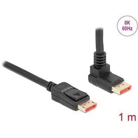 DELOCK DP Kabel gerade zu 90 oben 1 m – Bild 1