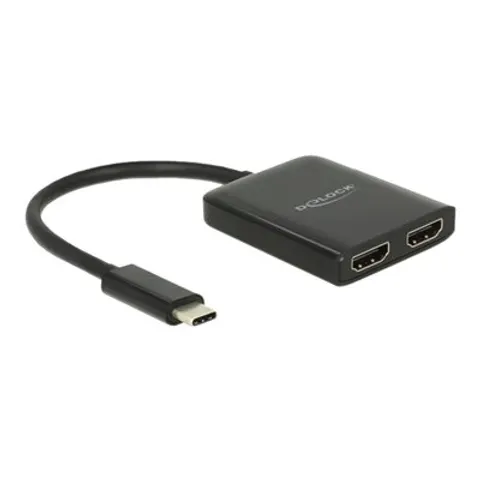 DELOCK USB Type-C Splitter > 2 x HDMI – Schwarz – Bild 1