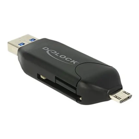 DELOCK Card Reader USB3.0 A +micro B-> SD/SDHC/MMC/micSD OTG – Bild 1