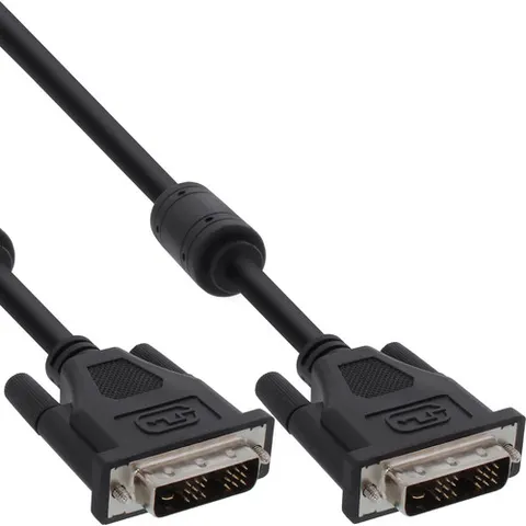 InLine® DVI-D Kabel, digital 18+1 Stecker / Stecker, Single Link, 2 Ferrite, 2m – Schwarz – Bild 1