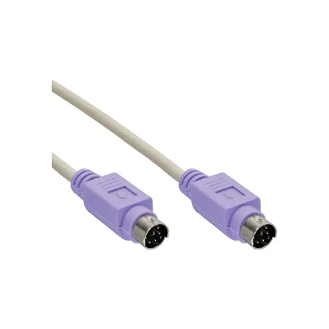 Mini DIN 6-pins PS/2 datakabel / beige/paars - 2 meter – afbeelding 1
