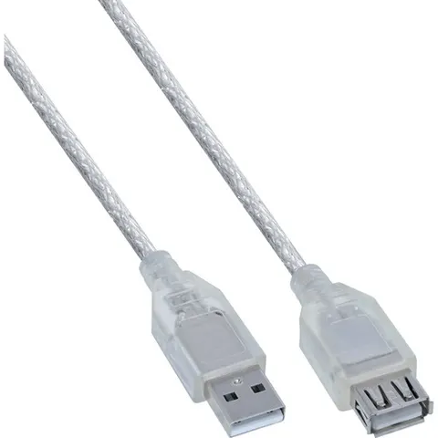InLine® USB 2.0 verlengkabel, man/vrouw, type A, transparant, 5m – afbeelding 1