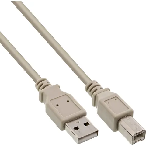 InLine® USB 2.0 Kabel, A an B, beige, 2,0m – Bild 1