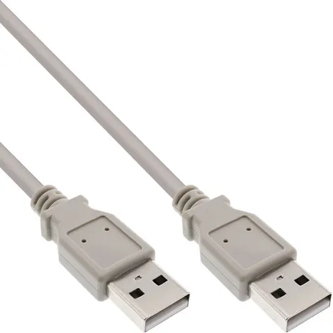 USB naar USB kabel - USB2.0 - tot 1A / beige - 3 meter – afbeelding 1