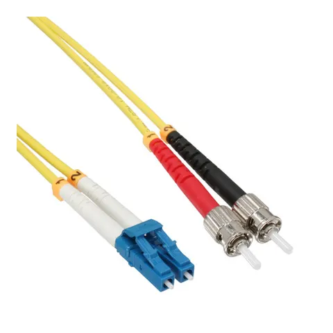 LC - ST Duplex Optical Fiber Patch kabel - Single Mode OS2 - geel / LSZH - 2 meter – afbeelding 1