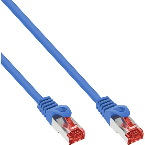 InLine® Patchkabel, S/FTP (PiMf), Cat.6, 250 MHz, PVC, koper, blauw, 1m – afbeelding 1