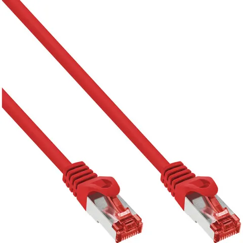 InLine® Patchkabel, S/FTP (PiMf), Cat.6, 250 MHz, PVC, koper, rood, 1m – afbeelding 1