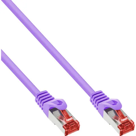 InLine® Patchkabel, S/FTP (PiMf), Cat.6, 250 MHz, PVC, koper, paars, 2m – afbeelding 1