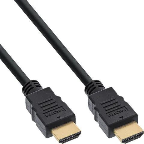 InLine® HDMI cable, HDMI High Speed with Ethernet, male, black, 2m – afbeelding 1