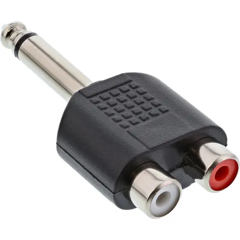 6,35mm Jack mono (m) - Tulp stereo (v) audio adapter – afbeelding 1