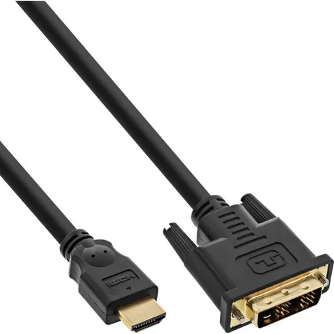 InLine - monitorkabel - HDMI > DVI-D - 1.5m - zwart – afbeelding 1